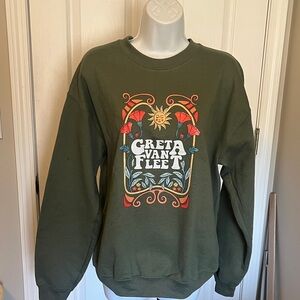 Greta Van Fleet Olive Green Crewneck Sweatshirt Sweater Men’s Size Medium